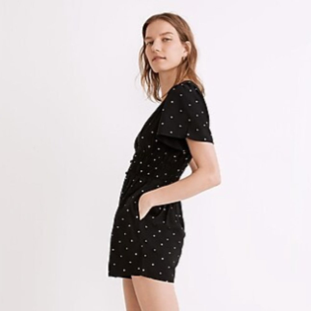 Madewell Sophia Romper in Square Spot